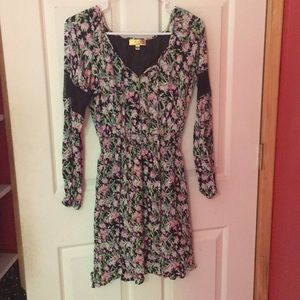 A floral lace black dress